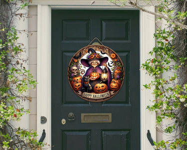 Witch Colorful Door Hanger - Bright Wooden Sign, Fun Home Decor for Front Door, Seasonal & Year-Round Use, Vibrant Entryway Accent